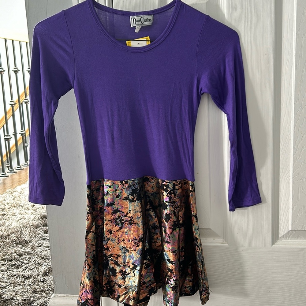 Dori creations nwt purple and bronze dress